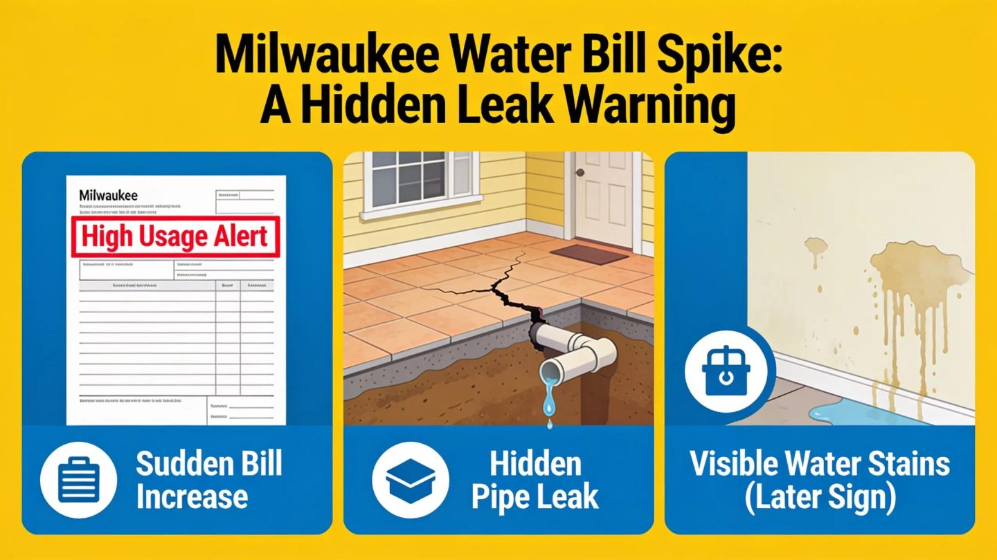 A sudden spike in a Milwaukee water bill often signals a hidden leak before other