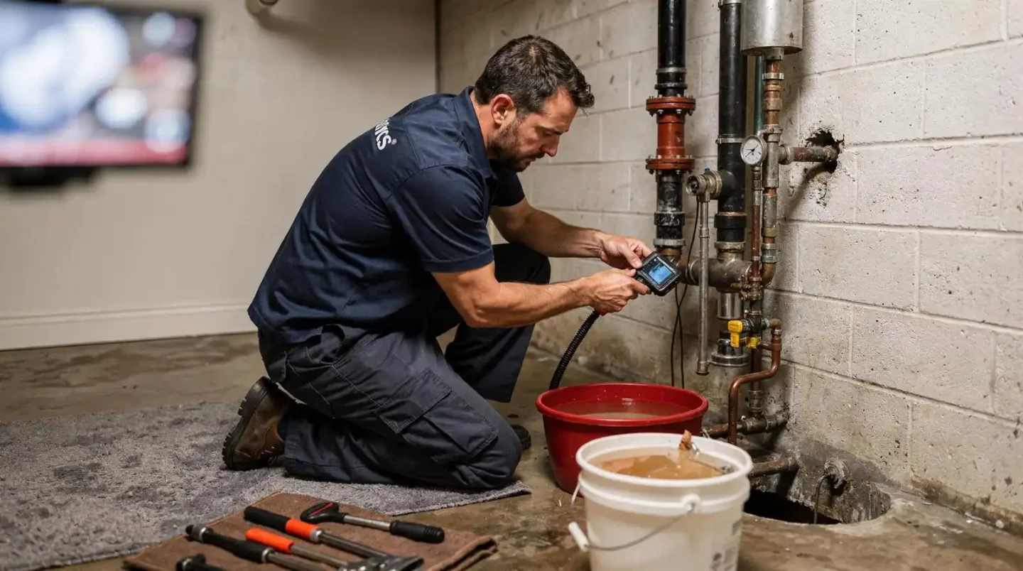 A backup is generally caused by an obstruction sitting in either the city-owned main sewer